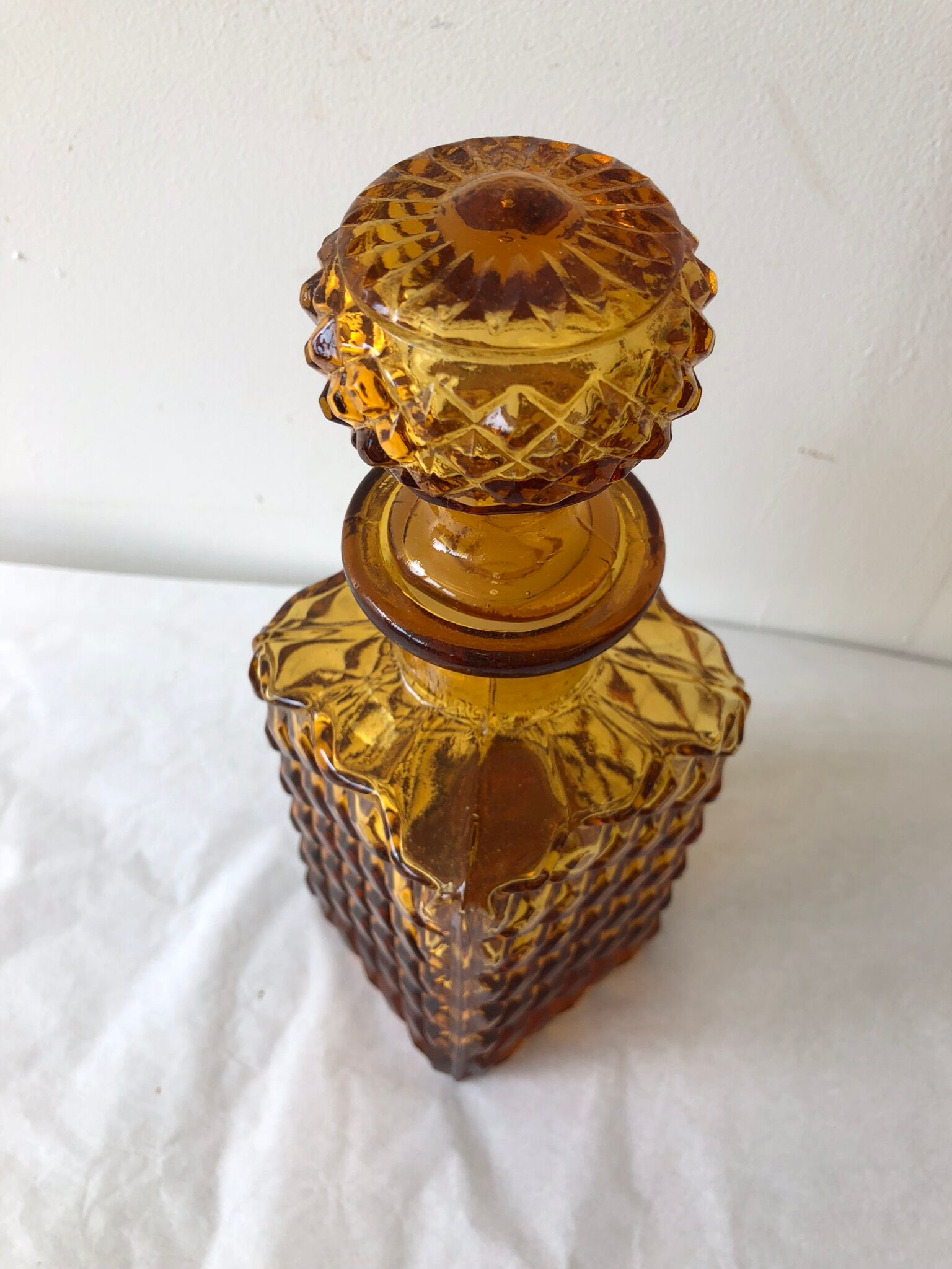Vintage amber glass carafe