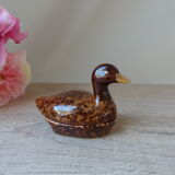 Small ceramic duck shaped box michel caugant vintage