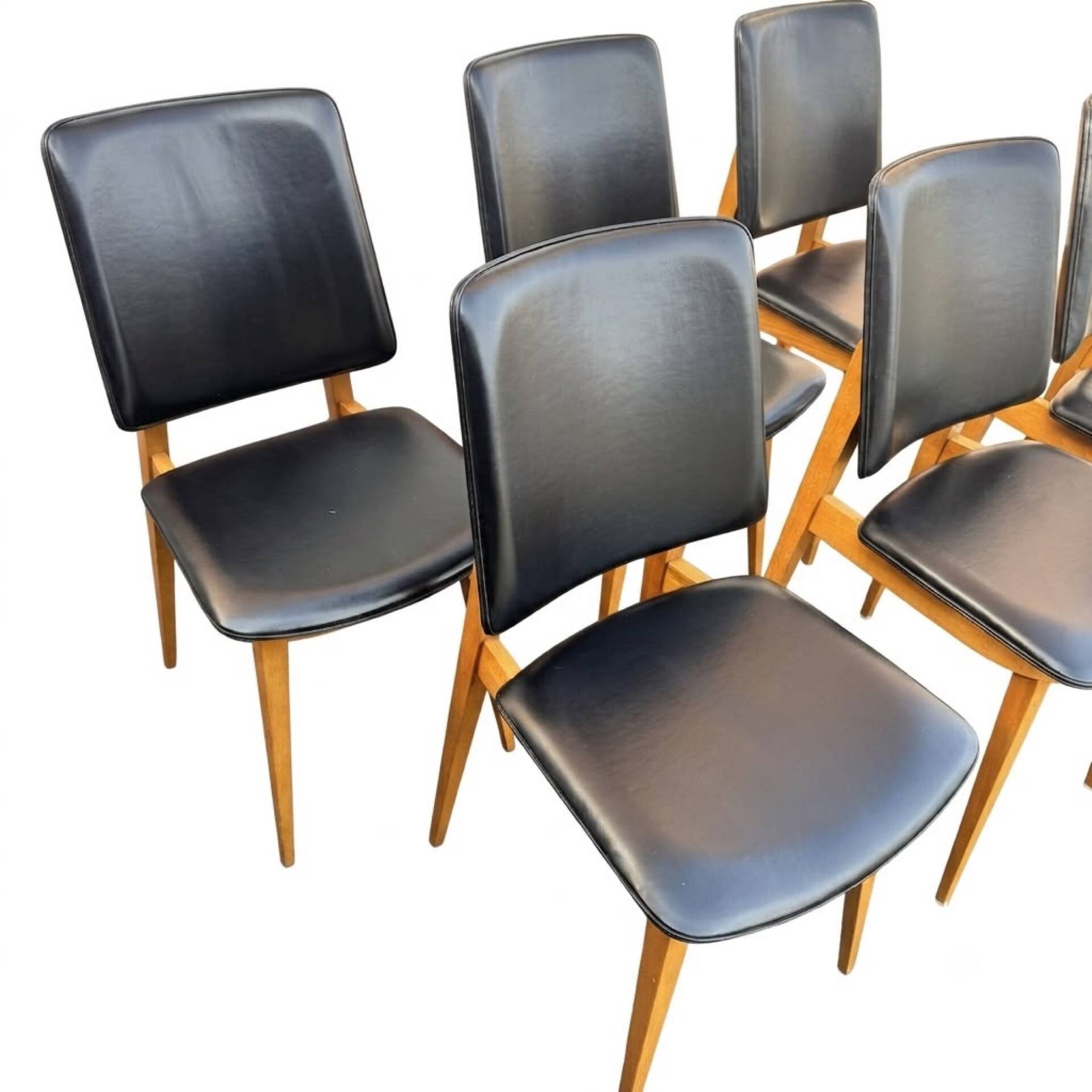 Lot de 6 chaises scandinaves Années 60