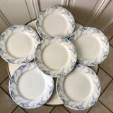 set of 6 flat plates in Iron Earth K&G Lunéville model "Angèle" late 19th century