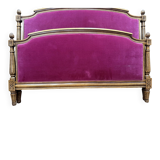 Louis XVI style velvet upholstered bed