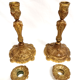 Pair of old candlesticks in Gilded Bronze ---- Signed!