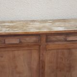 Buffet wood rough sliding doors