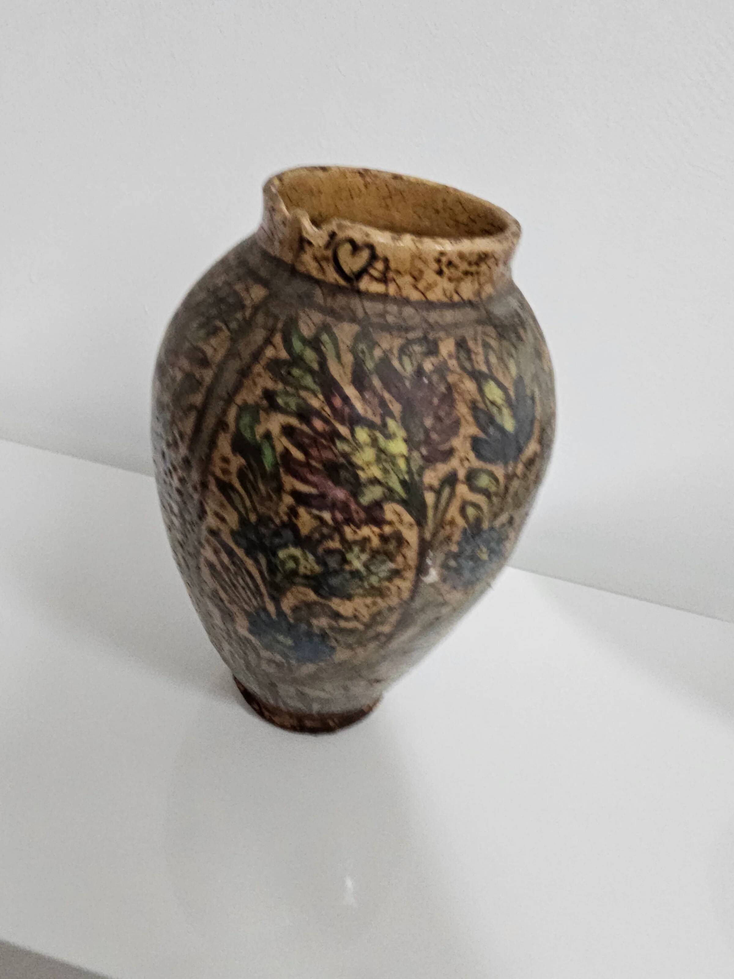 Early 20th century Persian Qajar dynasty pottery vases / bowl / bottle / 1900s