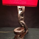 Vintage 1960s navy liner chain lamp red light