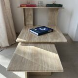 Square nesting table 100% TRAVERTIN