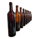 Set of 10 bottles of old Bordeaux French wine in ruby brown glass, 19th century.