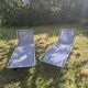 Lot de 2 transats vintage lafuma mariniere a rayures blanche marine