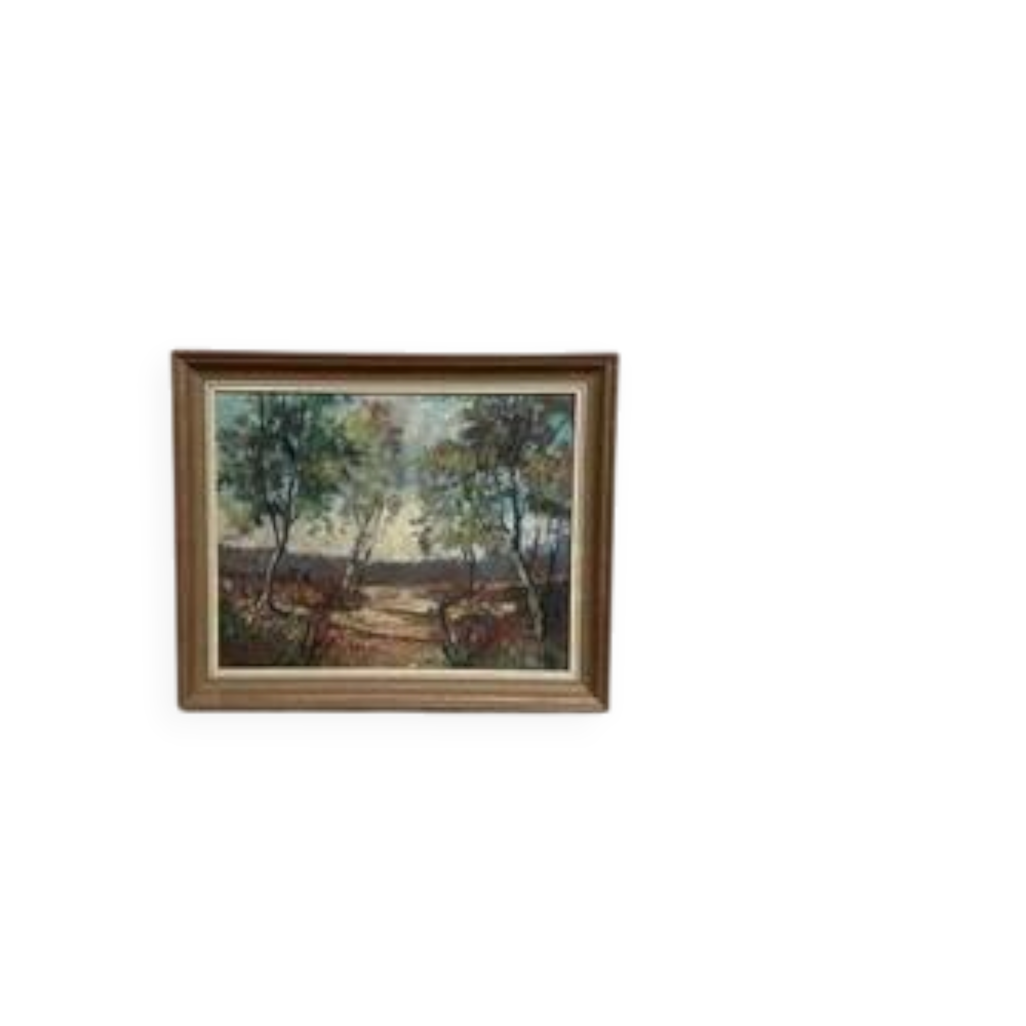 Mid-Century Oil on canvas “Trees” by Lars S 58, Vintage & Framed 57×47cm
