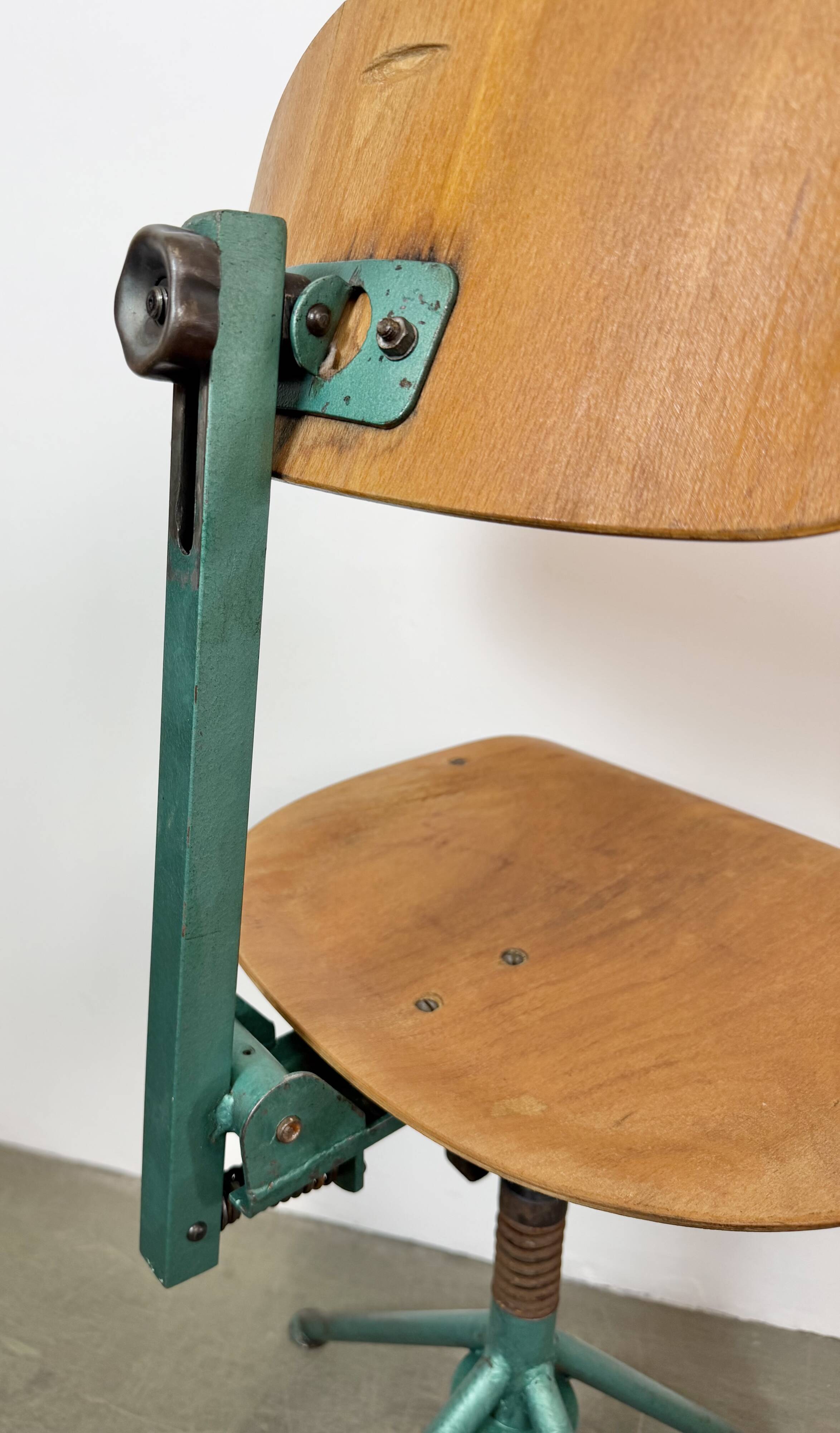 Dark Green Industrial Workshop Chair, 1950s