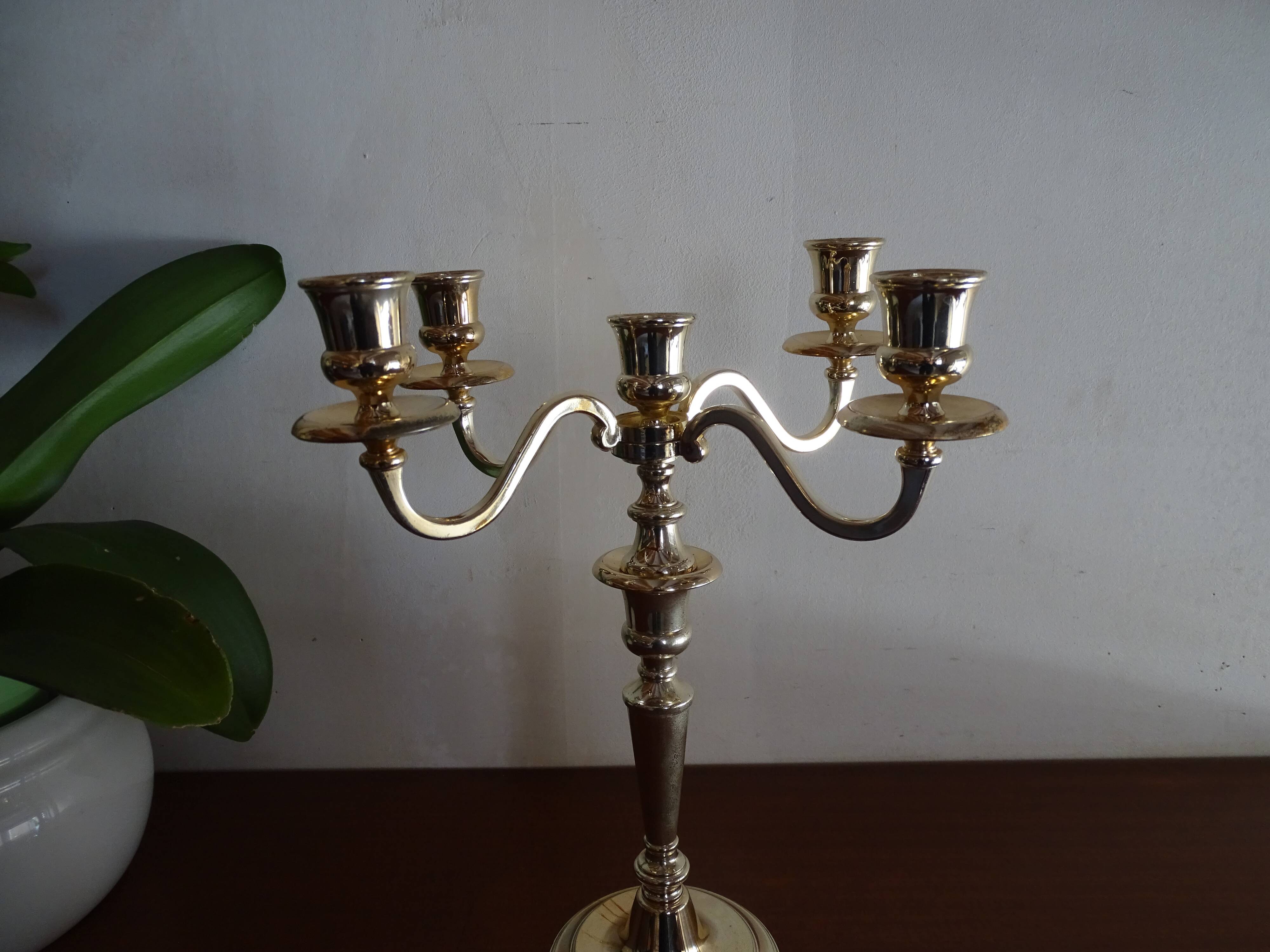 Candlestick 5 burners vintage chromed metal
