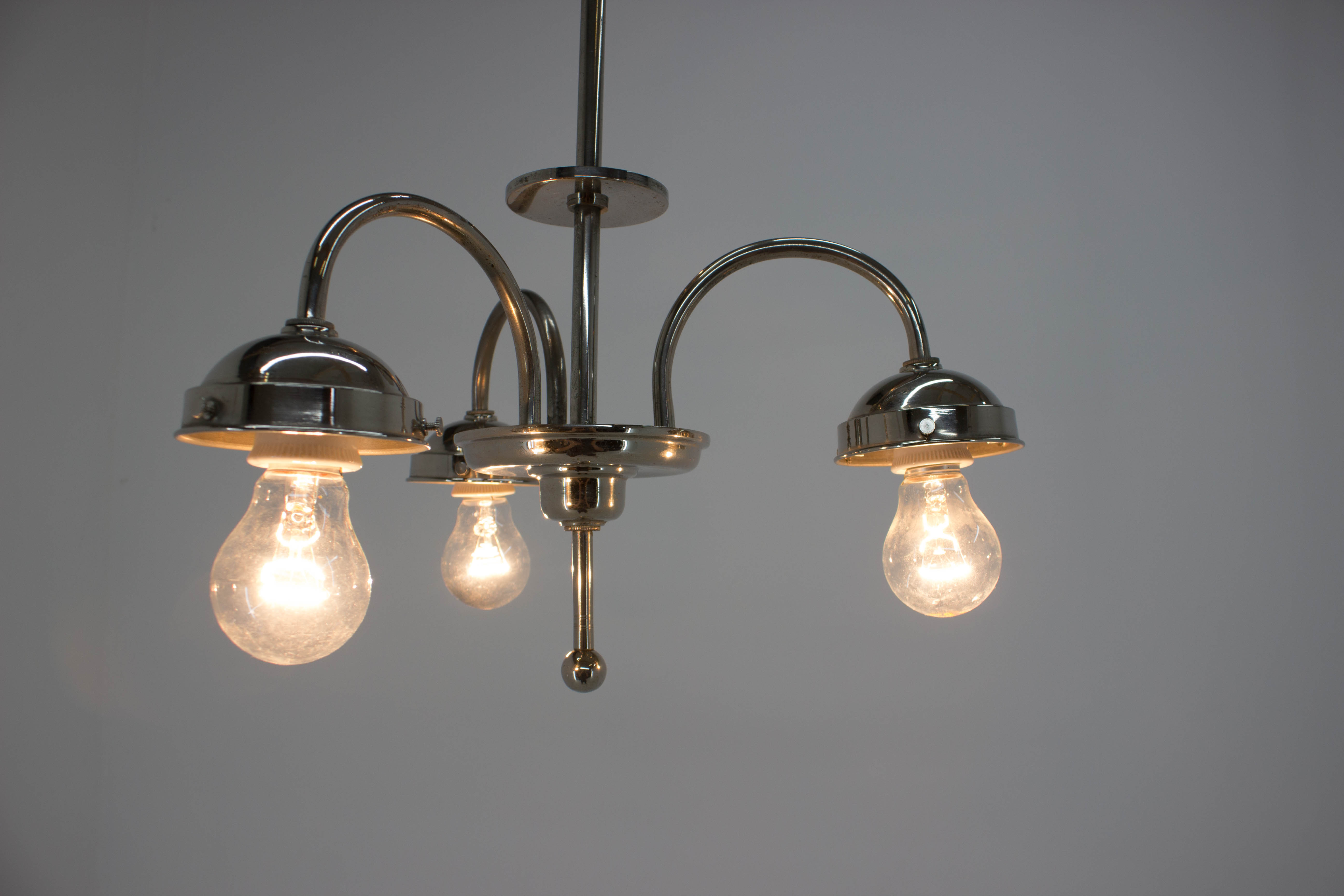 Blue art deco chandelier, 1930s