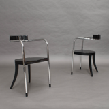 Set of 2 chrome lounge chairs by David Palterer for Zanotta italy 1980