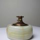 Small vintage copper and onyx table lighter, gold-plated metal and copper, 1960s-1970s