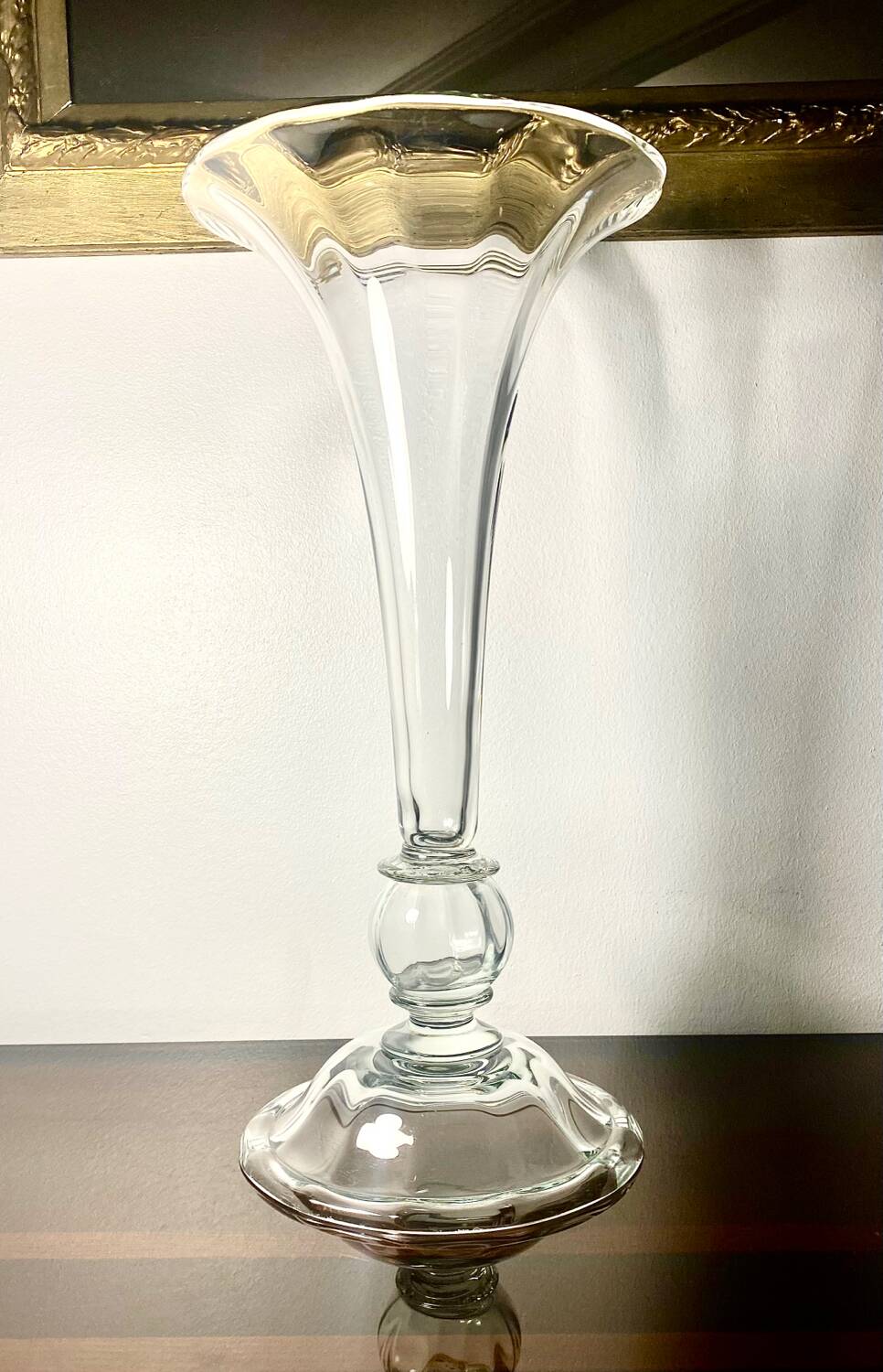 Giant crystal vase legras et cie