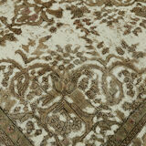 Handmade Turkish Unique 1980s 284 cm x 383 cm Beige Wool Carpet