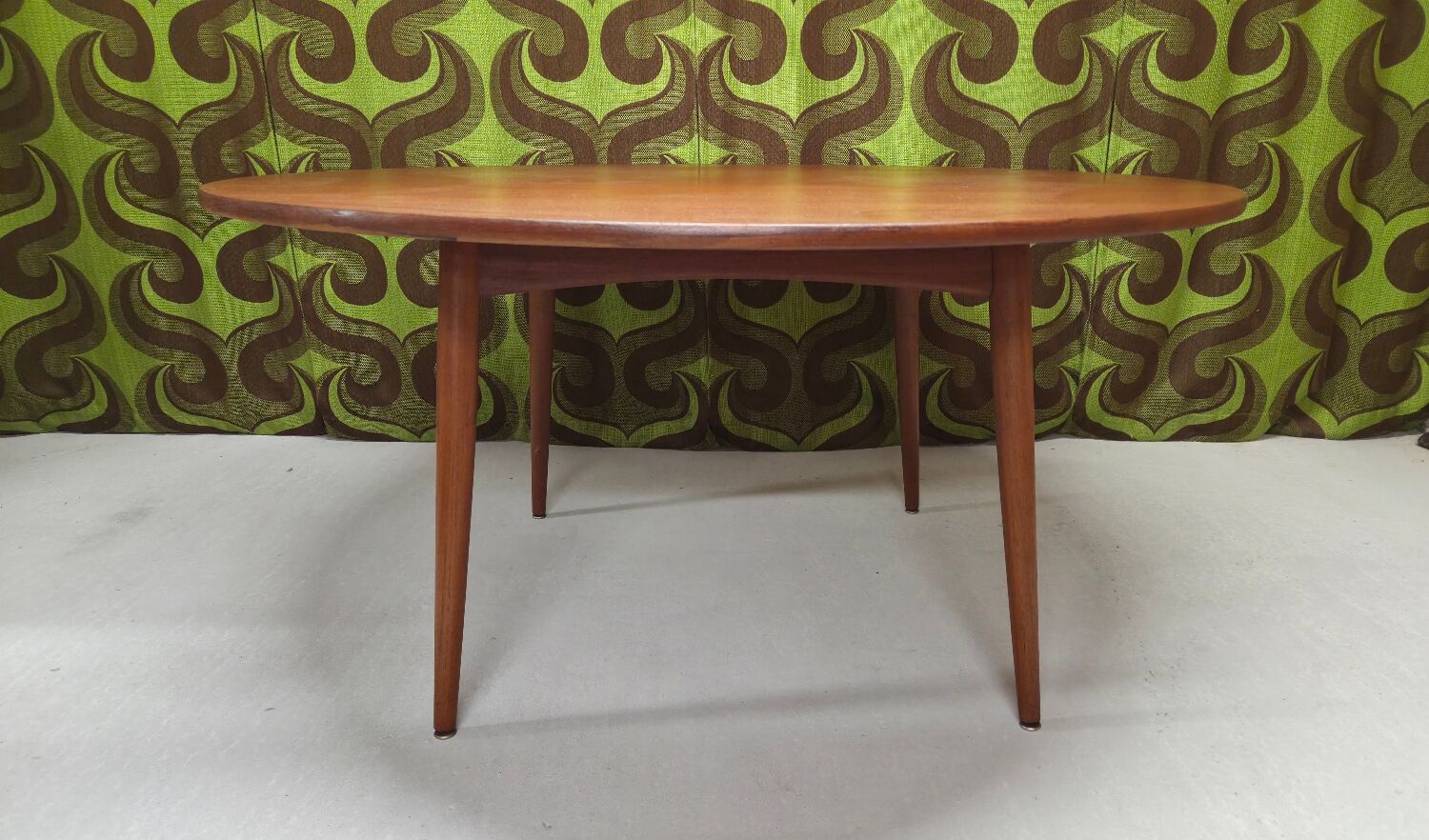 1960 stamped round teak dining table