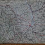 Old map of the Roanne Digoin La Palisse region