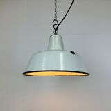 Industrial White Enamel Factory Pendant Lamp from Zaos, 1960s