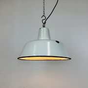 Industrial White Enamel Factory Pendant Lamp from Zaos, 1960s