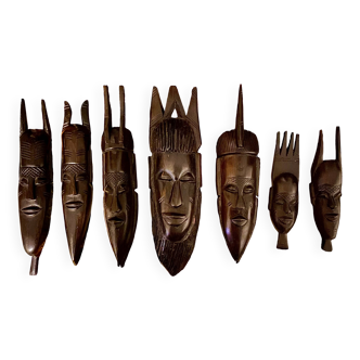 Art Africain - Série de masques les 7 jours de la semaine - Sénégale 50’