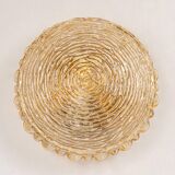 Amber glass wall sconces in the shape of a fingerprint, Germany, 1970s.