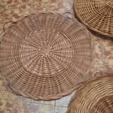 Set of wicker trays