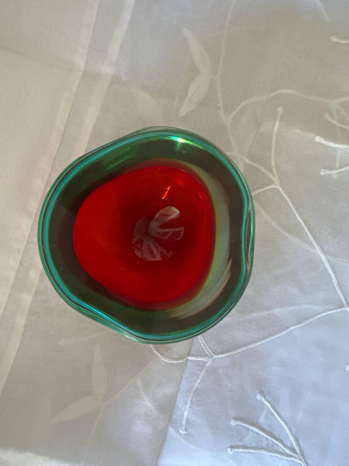 Ashtray glass "Sommerso" Flavio Poli Murano Vintage 1