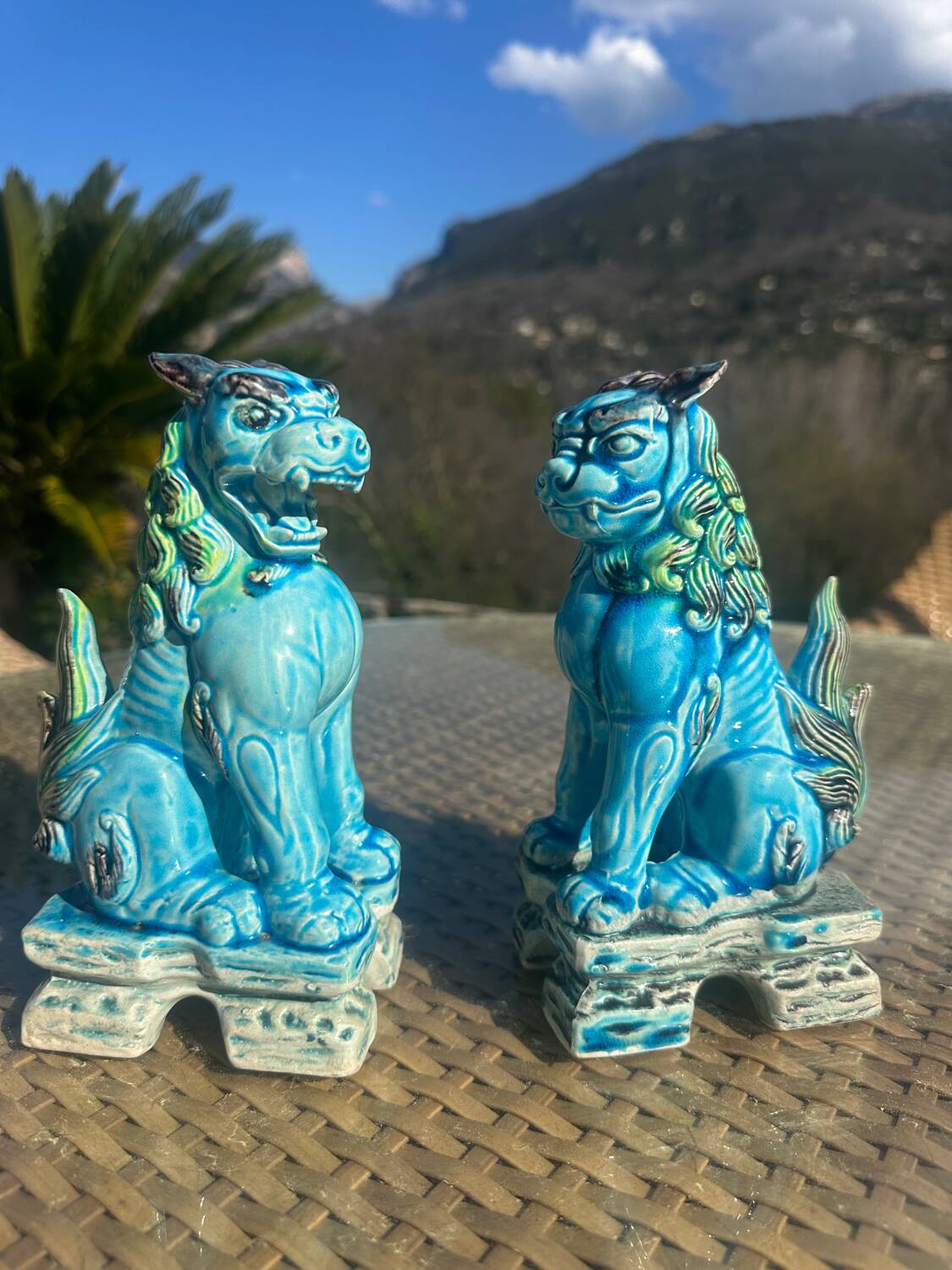 Ceramic Lion Dog Figurines