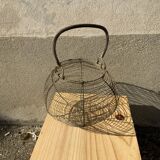 Vintage iron egg basket with hanse antique