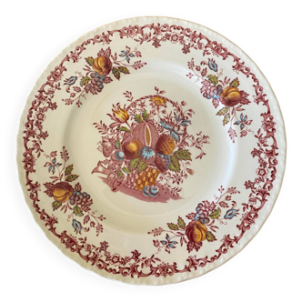 Assiette faïence anglaise Royal Tudor décor Fruits&Flowers