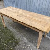 large farm table 185 cm in raw natural fir wood