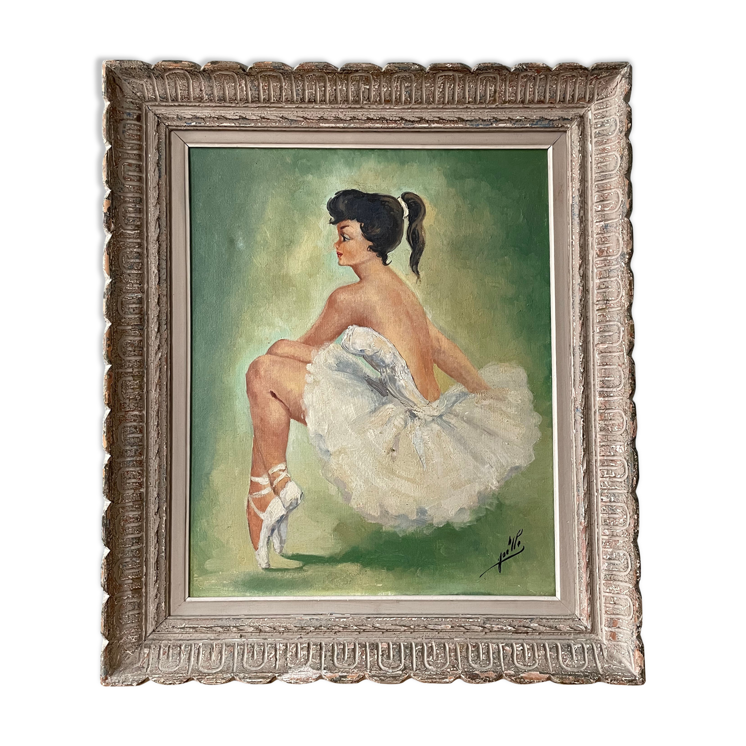 Old painting, portrait of a dancer