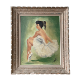 Old painting, portrait of a dancer