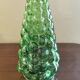 Vintage green bubble carafe and its 6 glasses.