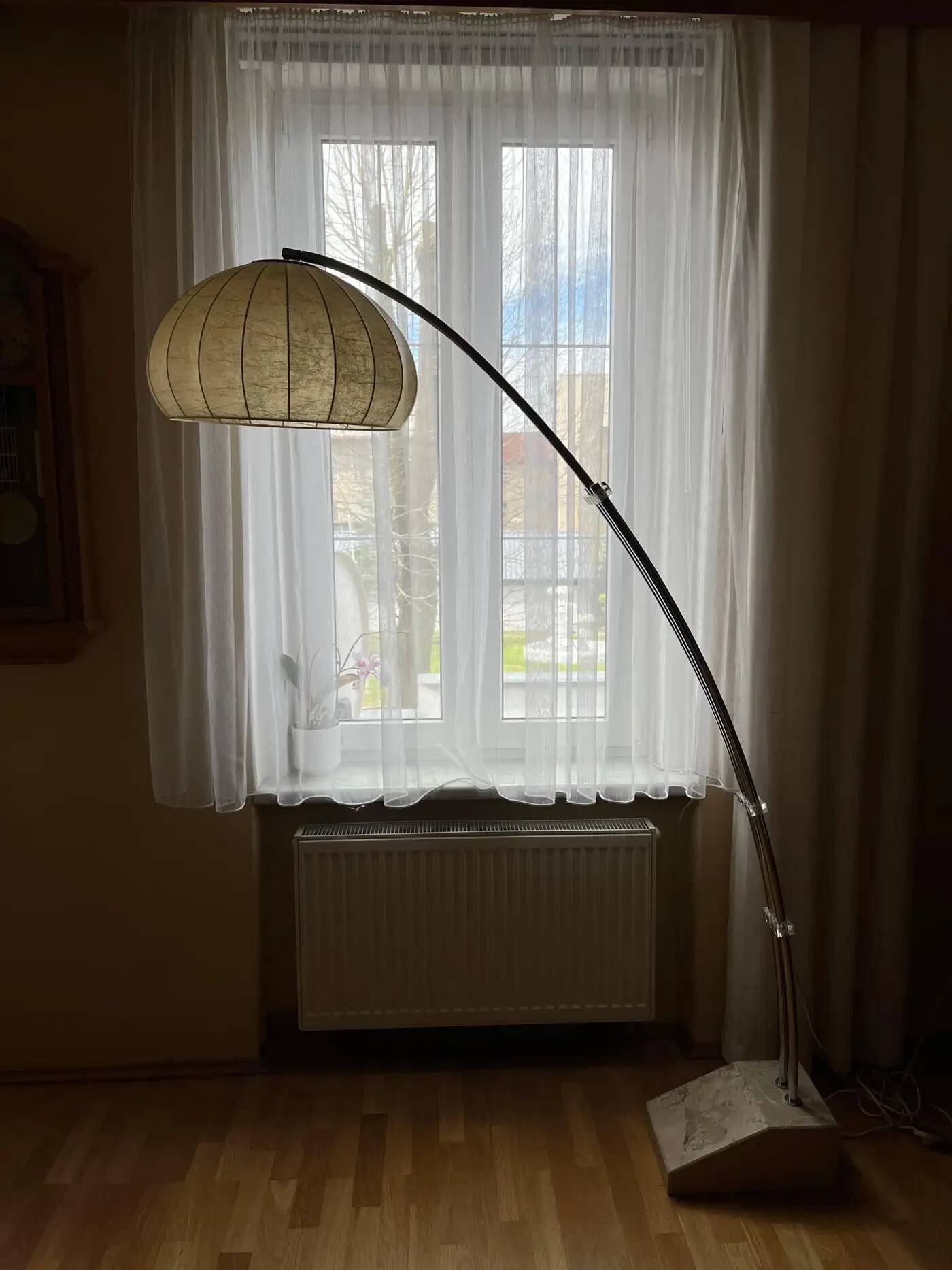 Design cocoon extendable arc floor lamp from Hustadt Leuchten, Germany, 1970s