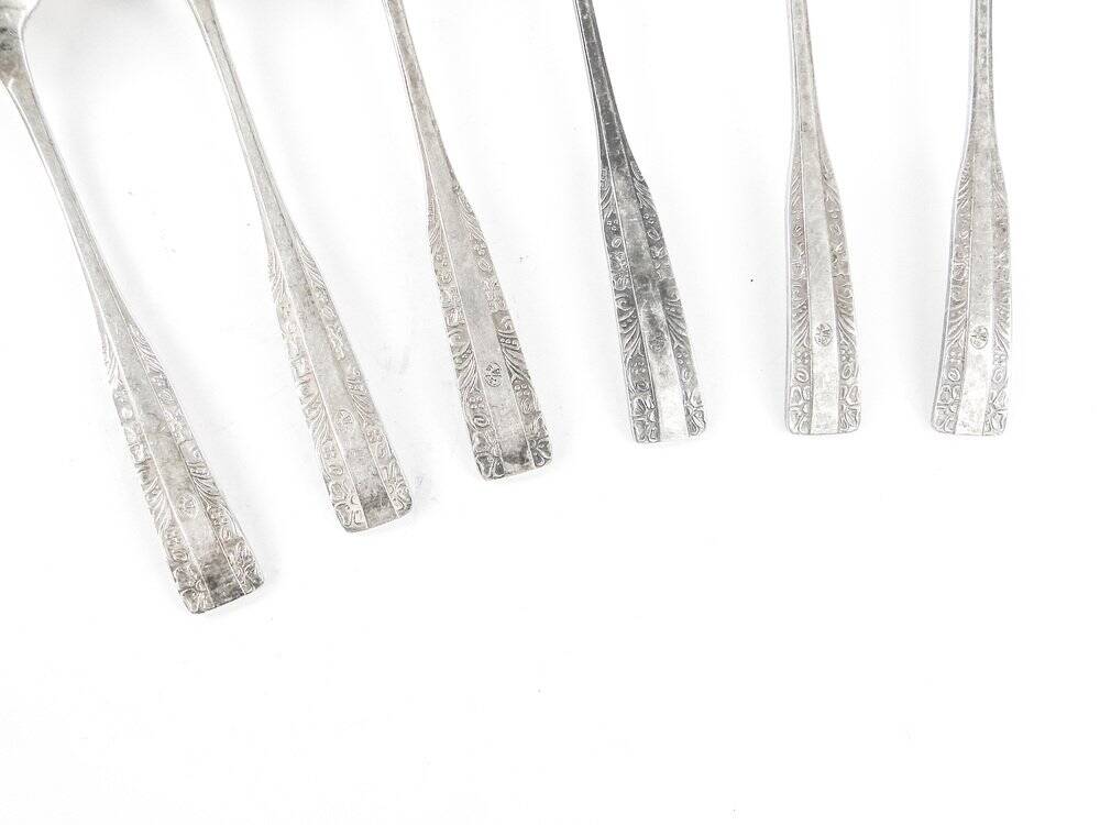 Art Deco brass spoons, 1950s, set of 6