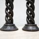 Pair of antique turned wooden candle holders