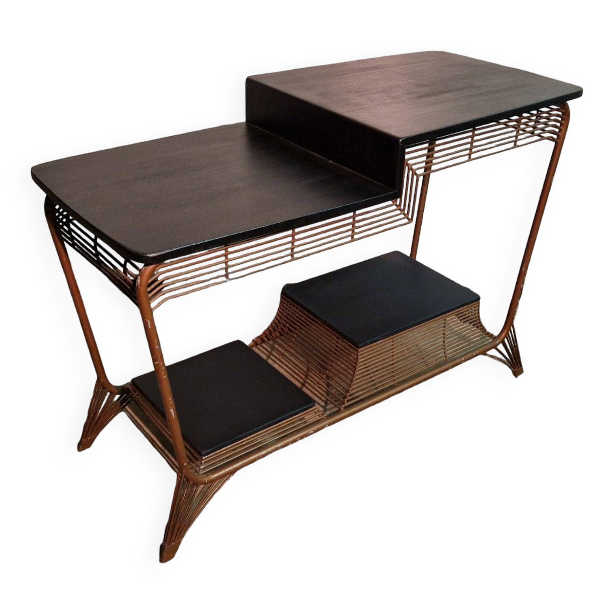 Table d'appoint moderniste milieu siècle à plusieurs niveaux, allemagne années 1950