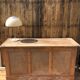 Patinated raw wood countertop