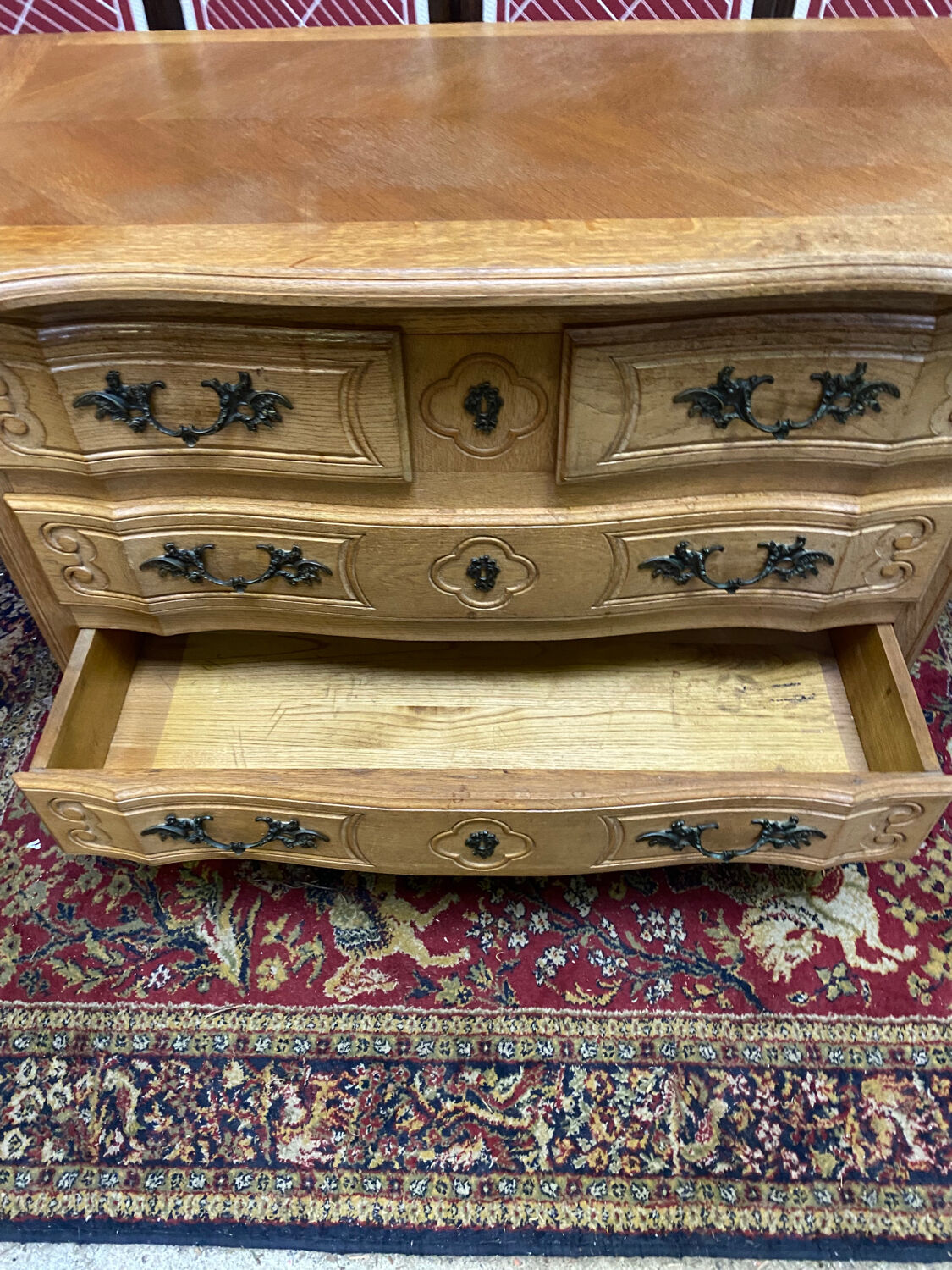 Louis XV style cherry chest of drawers
