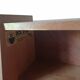 Vintage 1960s secretary desk with an angled design, light wood, and tapered legs.