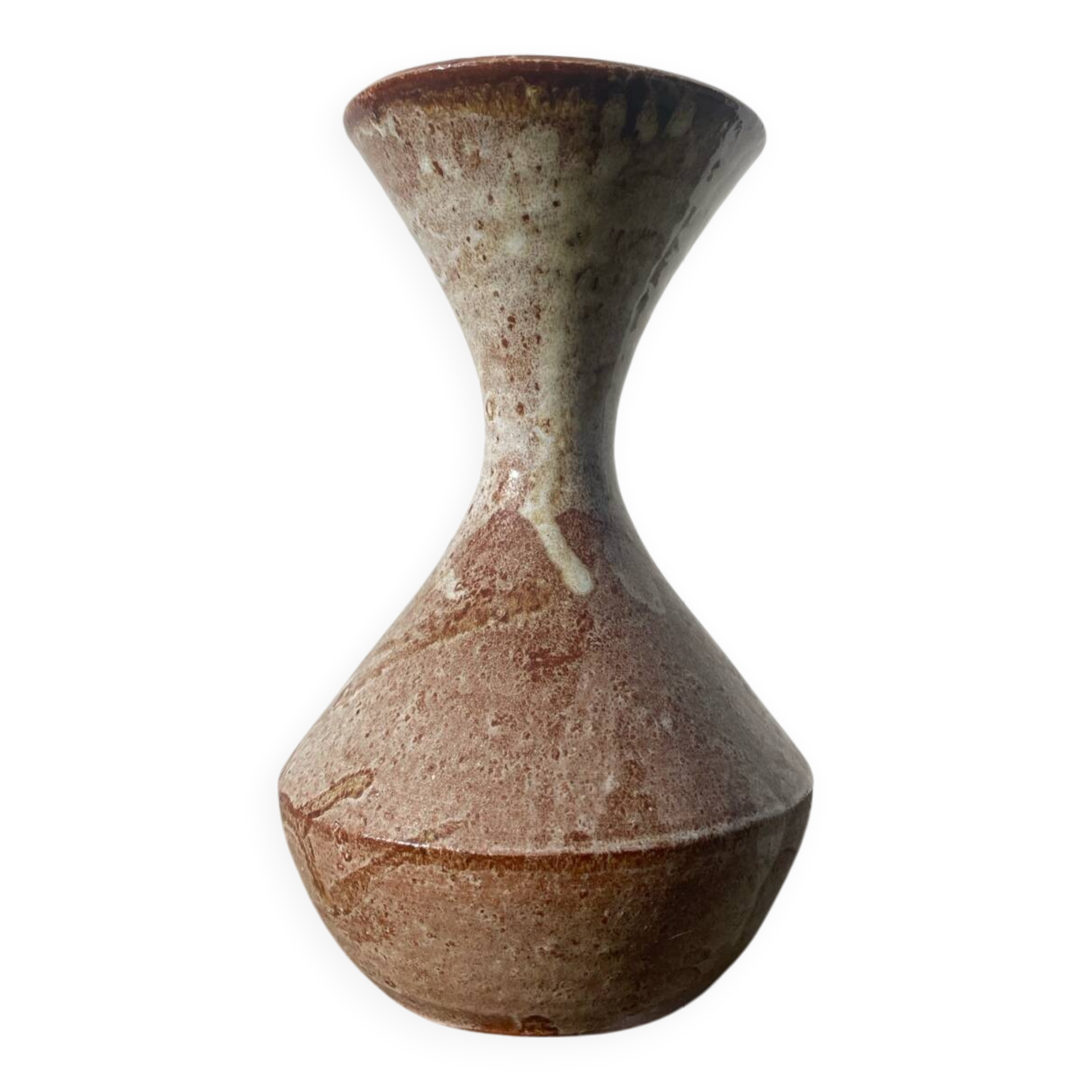 Beige stoneware ceramic vase