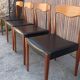 Suite de quatre chaises teck vintage