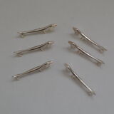 6 silver plated basset knife holders