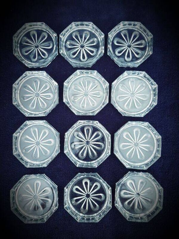 24 sous-verres vintage en cristal