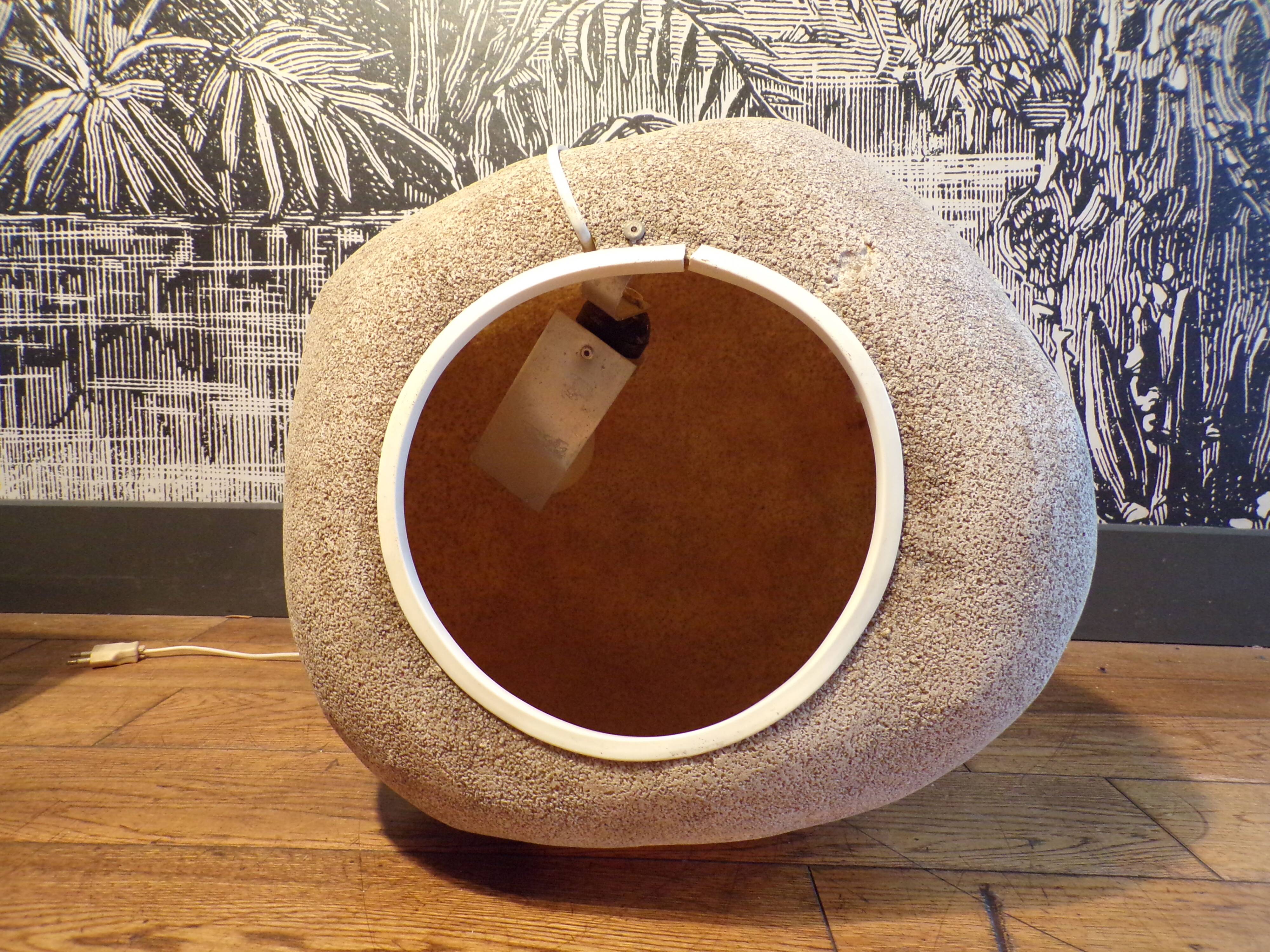 XL stone lamp Dora by André Cazenave damaged