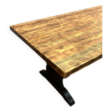Industrial monastery farmhouse table with burnt top