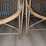 4 rattan armchairs 60s