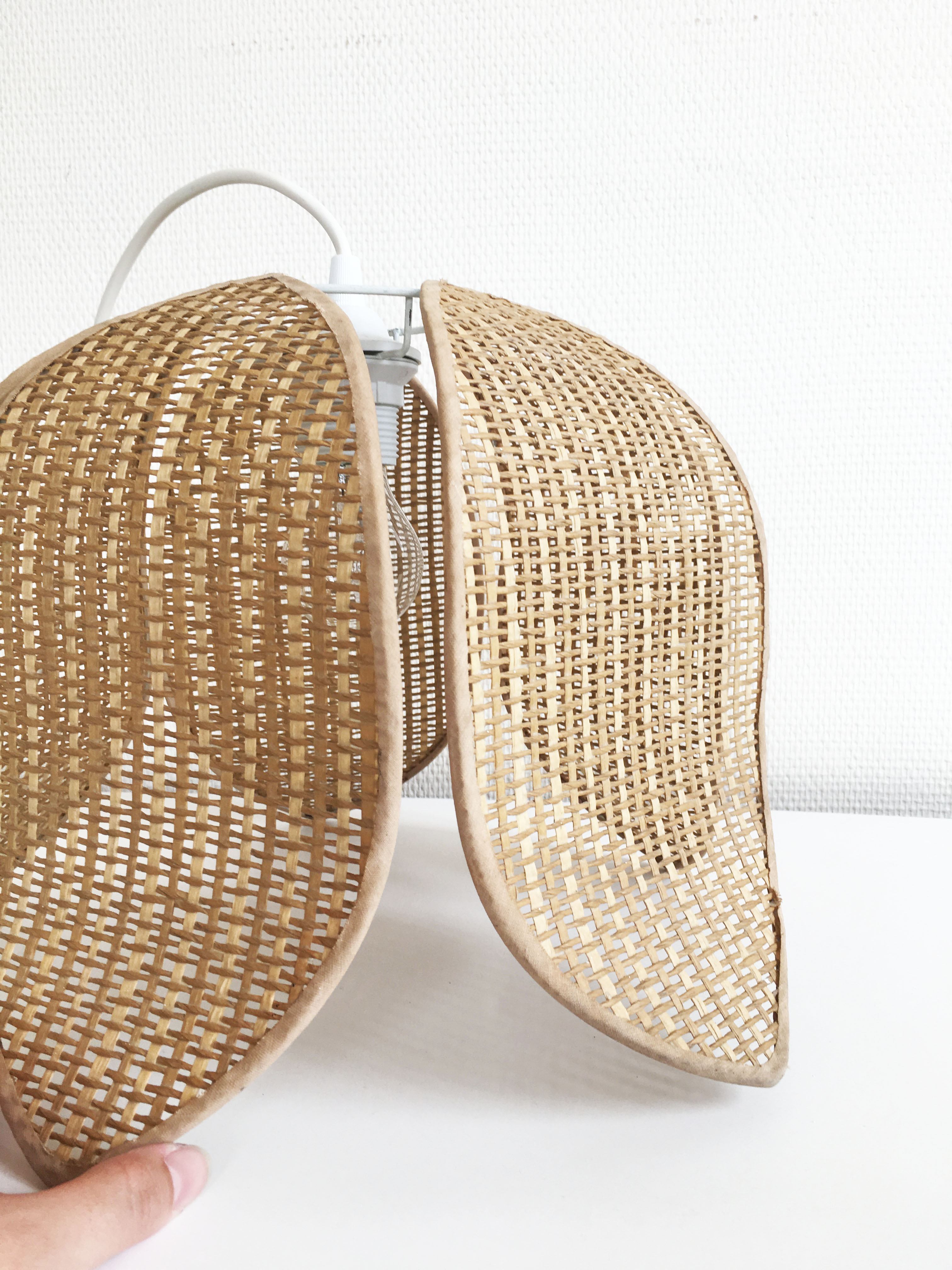 Braided rattan flower hanging lamp